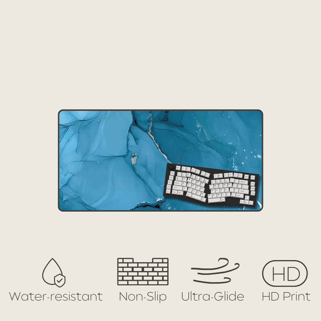 Aquamarine - Marble Mouse Pads