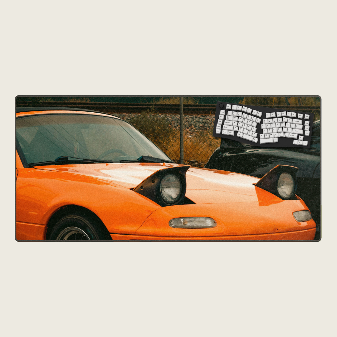 Orange Mazda MX-5 Miata - Vintage Car Mouse Pads