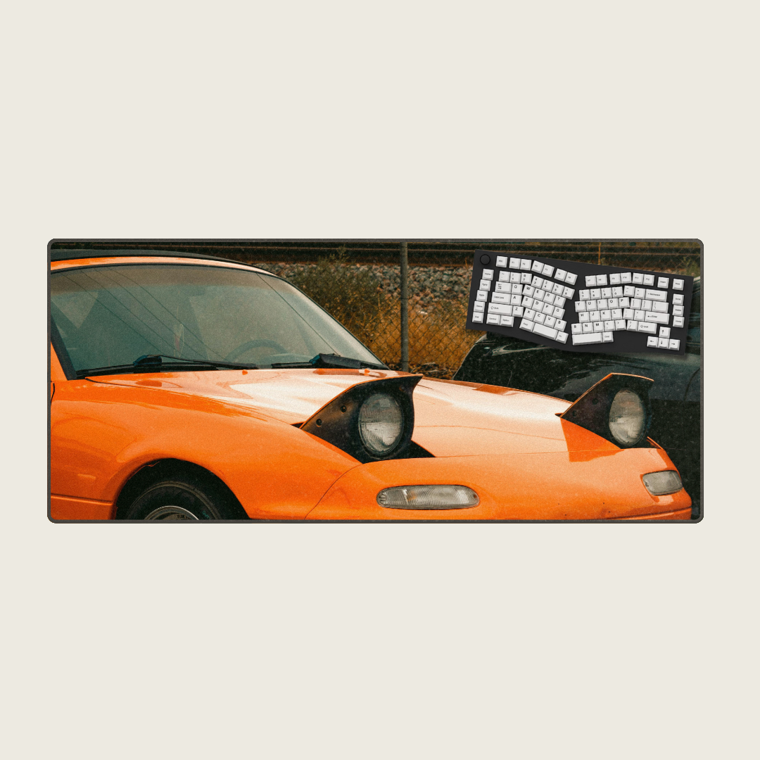 Orange Mazda MX-5 Miata - Vintage Car Mouse Pads