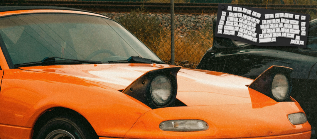 Orange Mazda MX-5 Miata - Vintage Car Mouse Pads