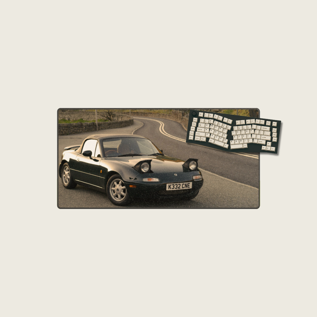 Black Mazda MX-5 Miata - Vintage Car Mouse Pads