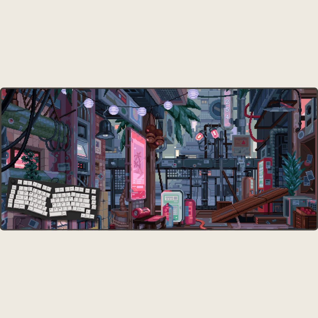 Retro Reverie - Cityscape Mouse Pads