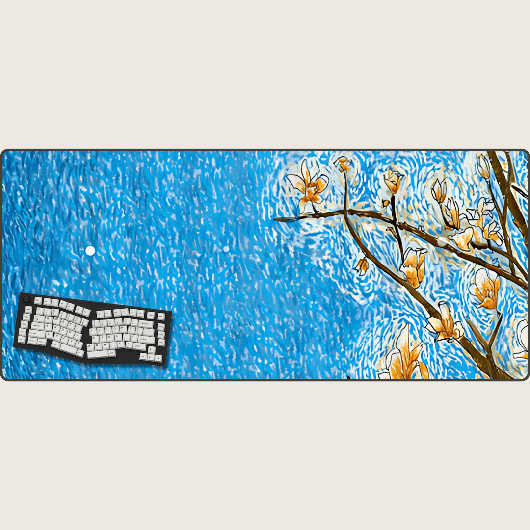 Blue Bloom - Van Gogh Art Mouse Pads