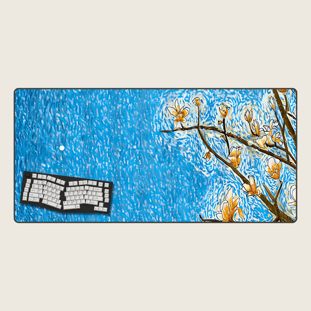 Blue Bloom - Van Gogh Art Mouse Pads