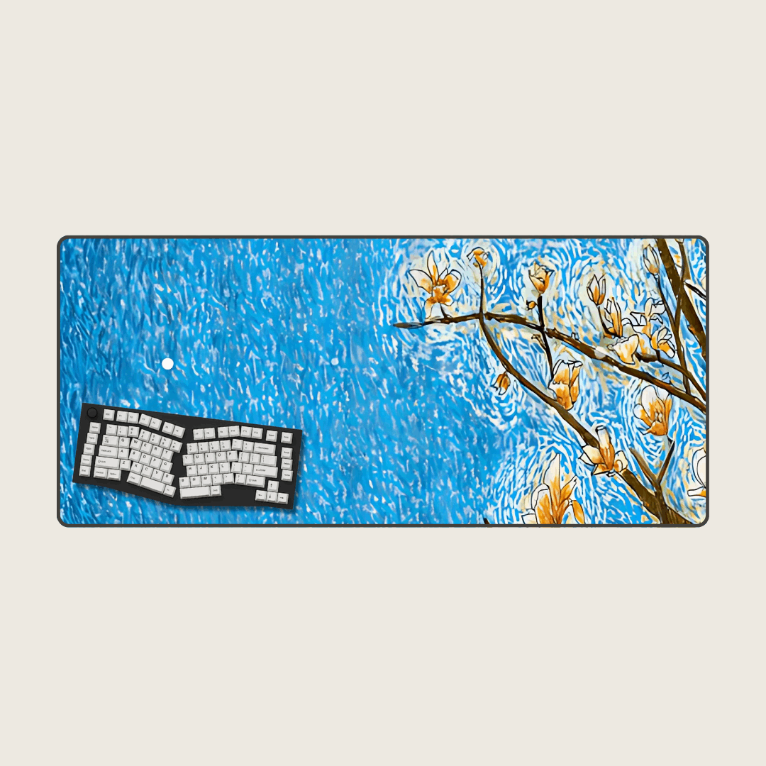 Blue Bloom - Van Gogh Art Mouse Pads