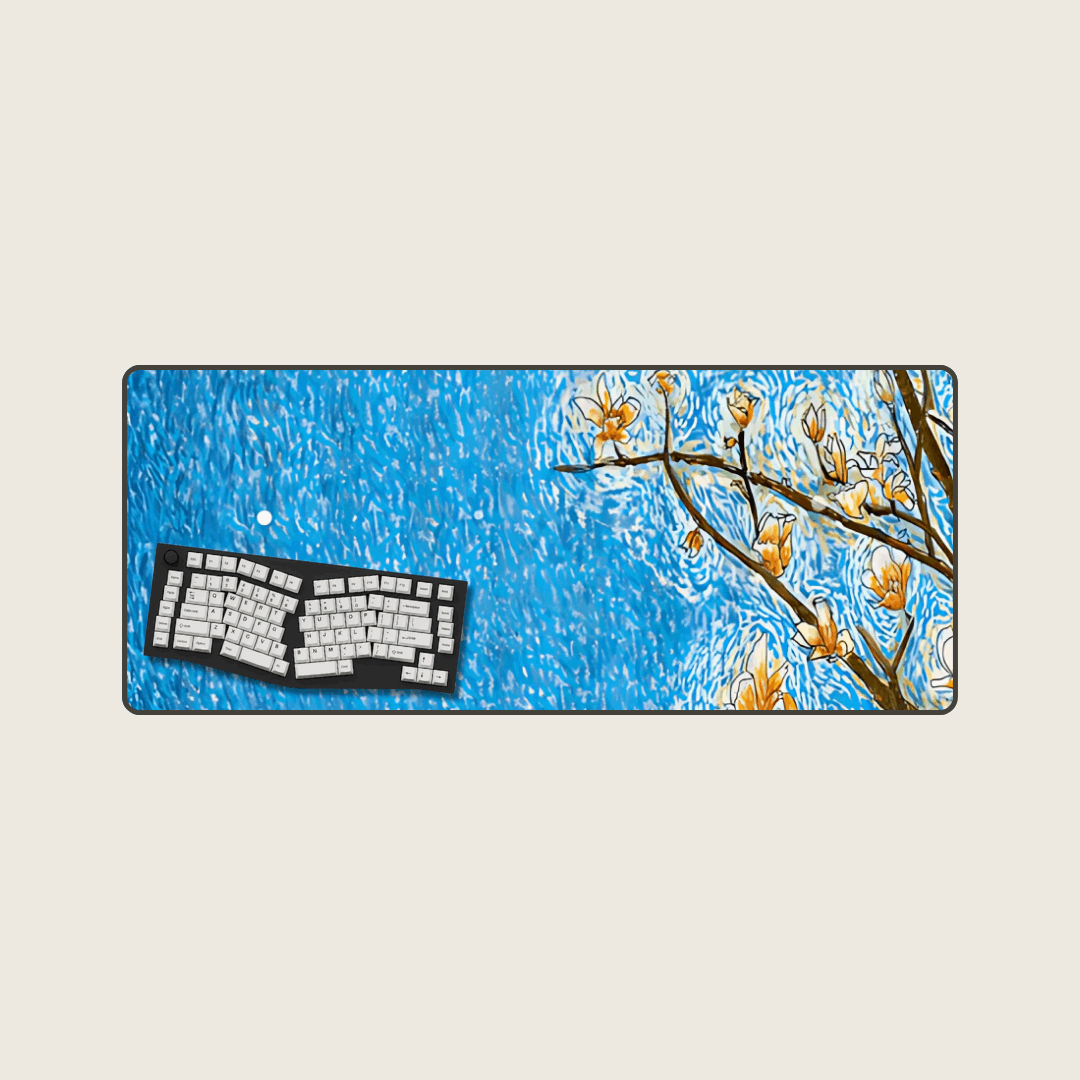 Blue Bloom - Van Gogh Art Mouse Pads