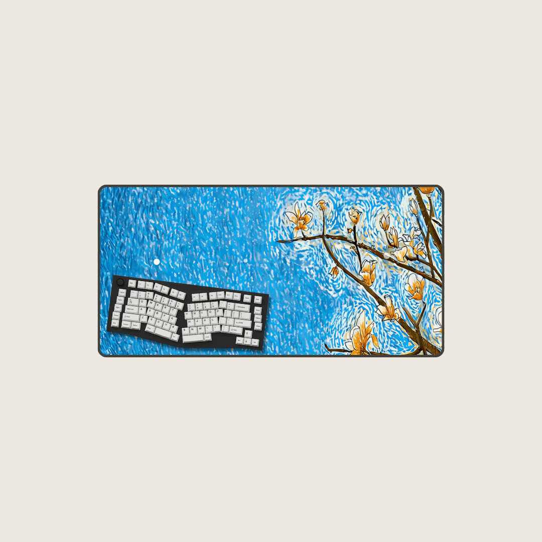 Blue Bloom - Van Gogh Art Mouse Pads
