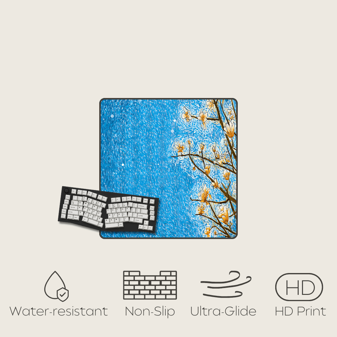 Blue Bloom - Van Gogh Art Mouse Pads