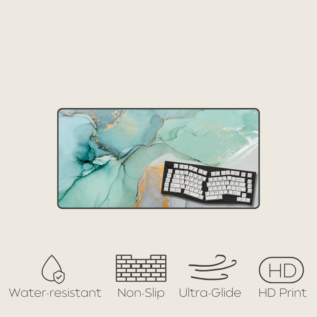 Turquoise - Marble Mouse Pads