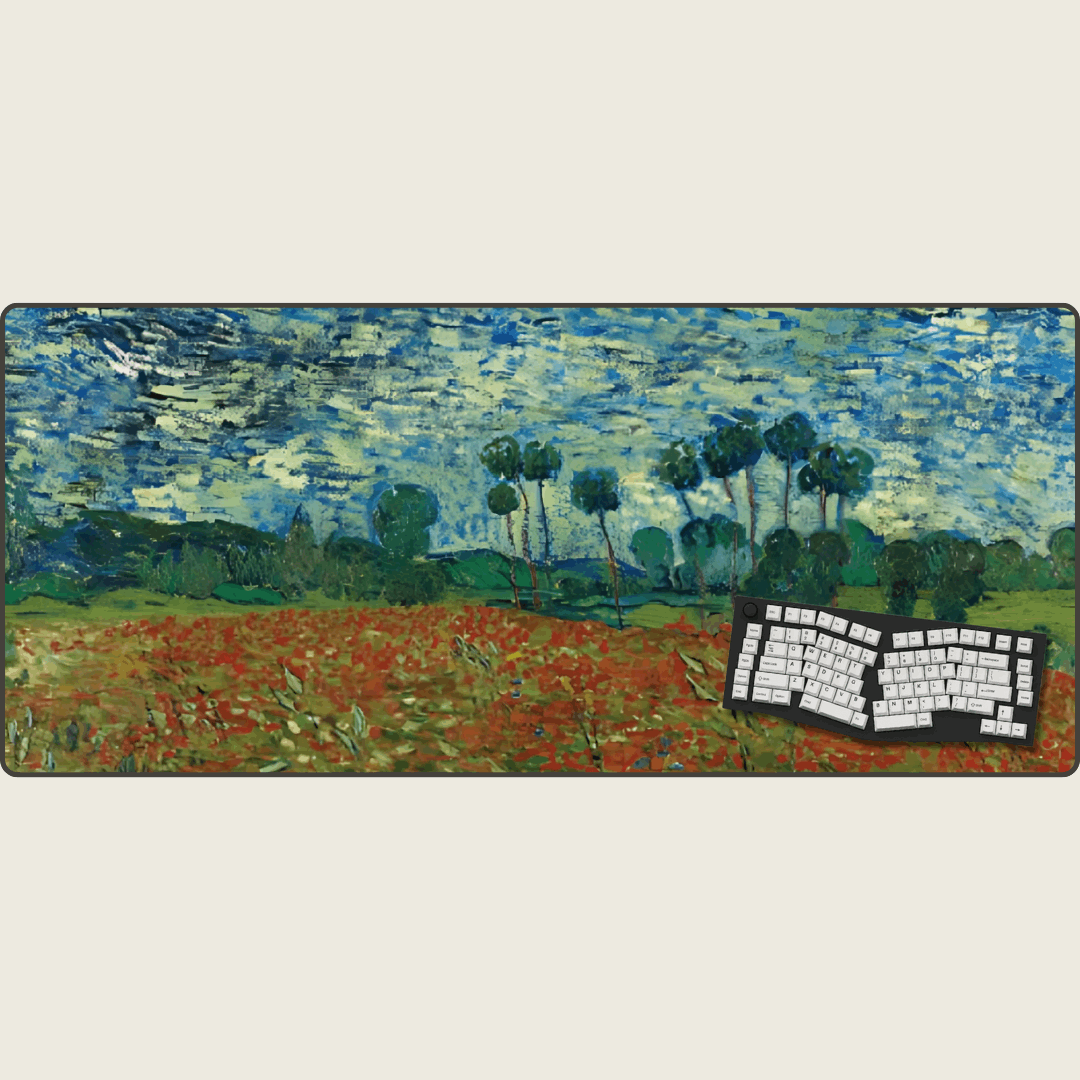 Poppy Field - Van Gogh Art Mouse Pads
