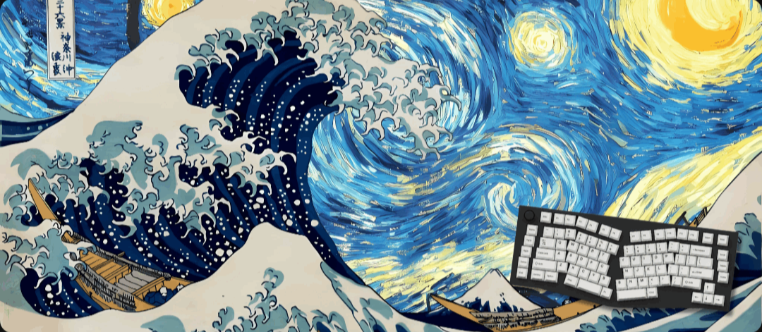 The Cosmic Wave - Van Gogh Art Mouse Pads