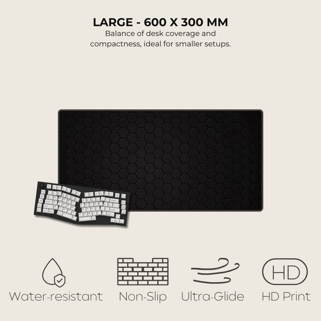 Black Hexagonal Mouse Pad