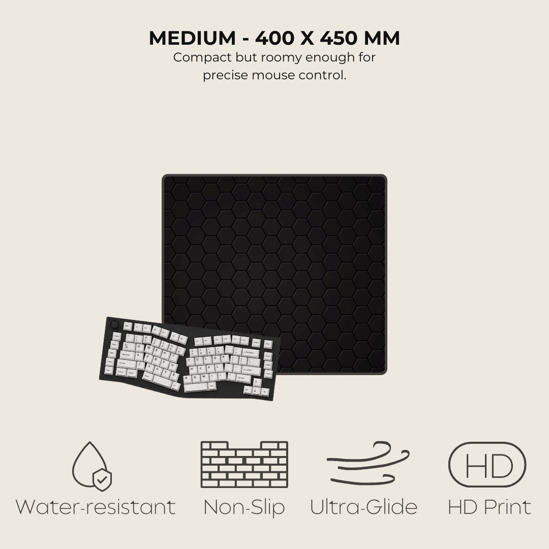 Black Hexagonal Mouse Pad