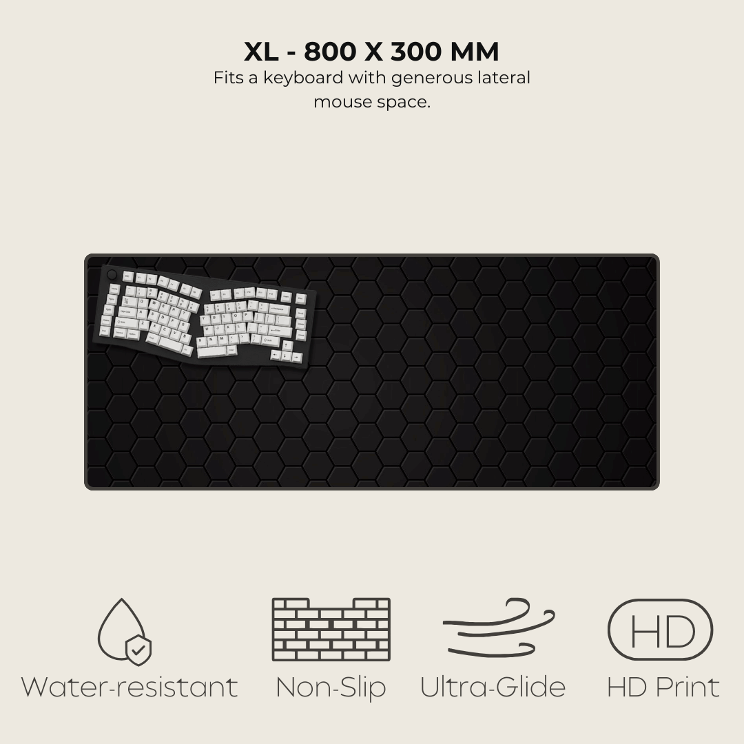 Black Hexagonal Mouse Pad