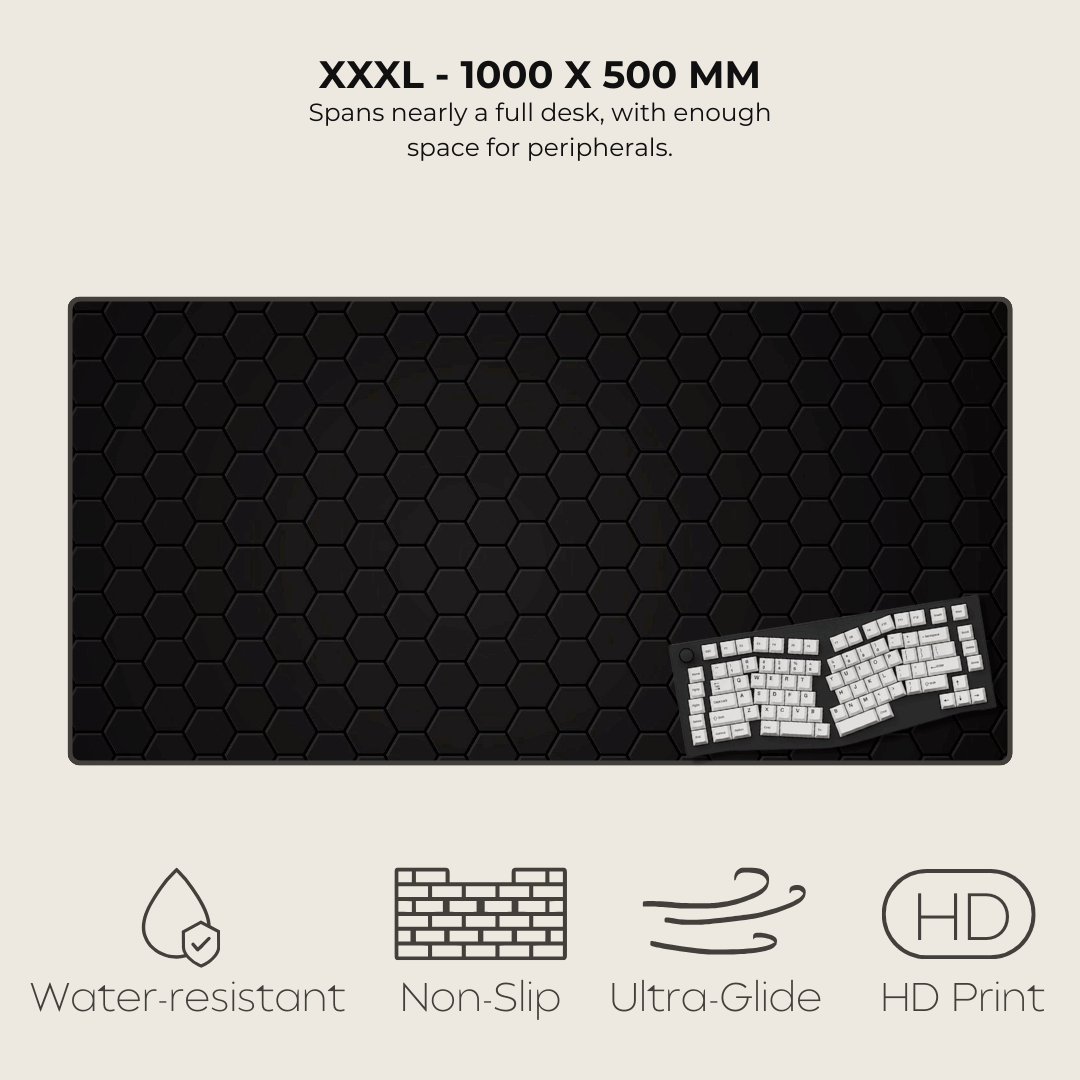 Black Hexagonal Mouse Pad
