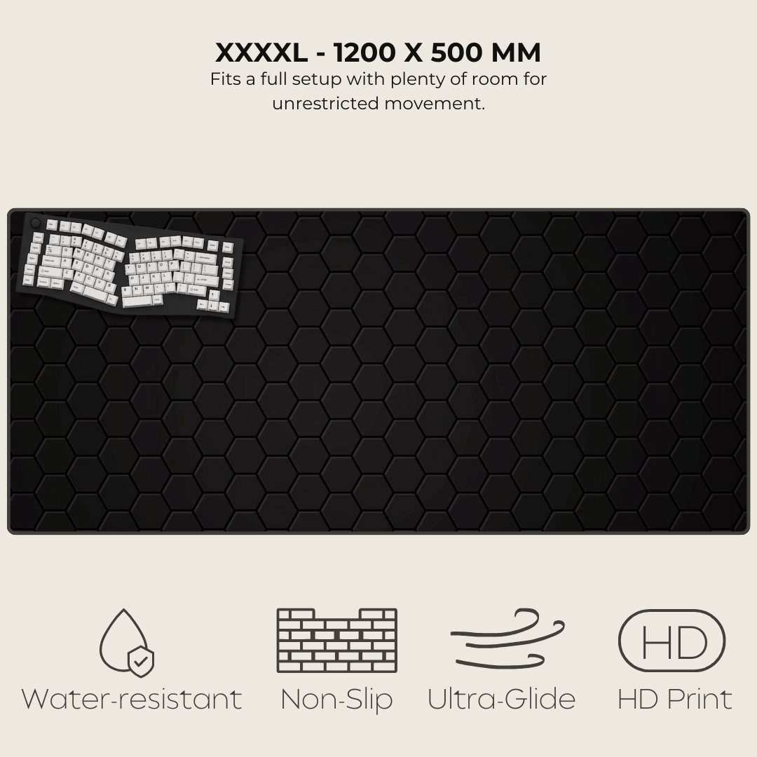 Black Hexagonal Mouse Pad