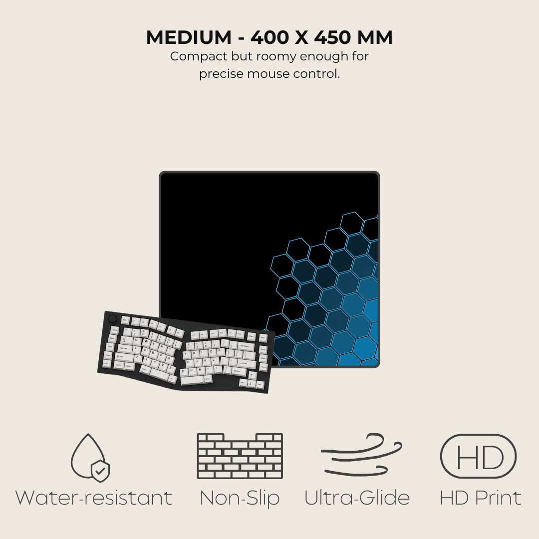 Blue Hexagonal Mouse Pad