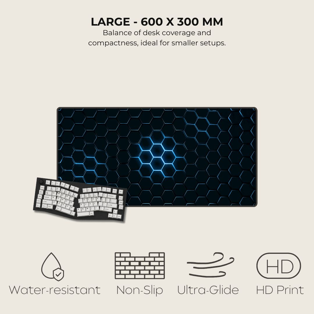 Flux Blue Hexagonal Mouse Pad