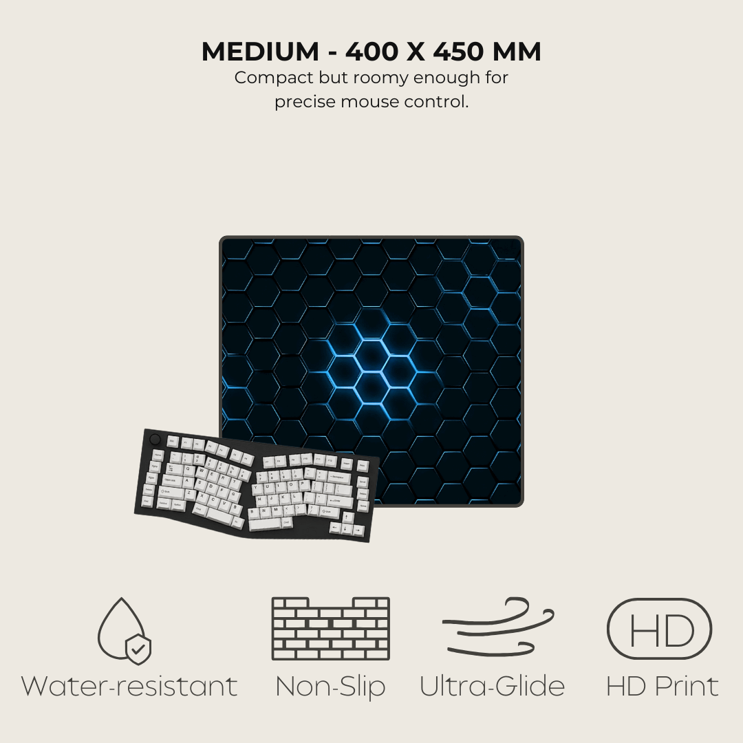 Flux Blue Hexagonal Mouse Pad
