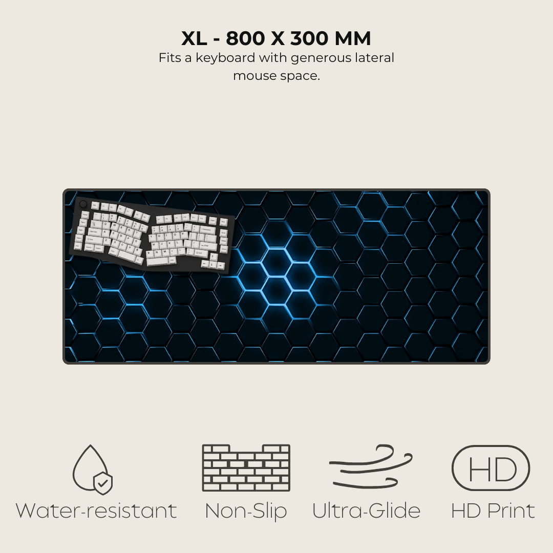 Flux Blue Hexagonal Mouse Pad