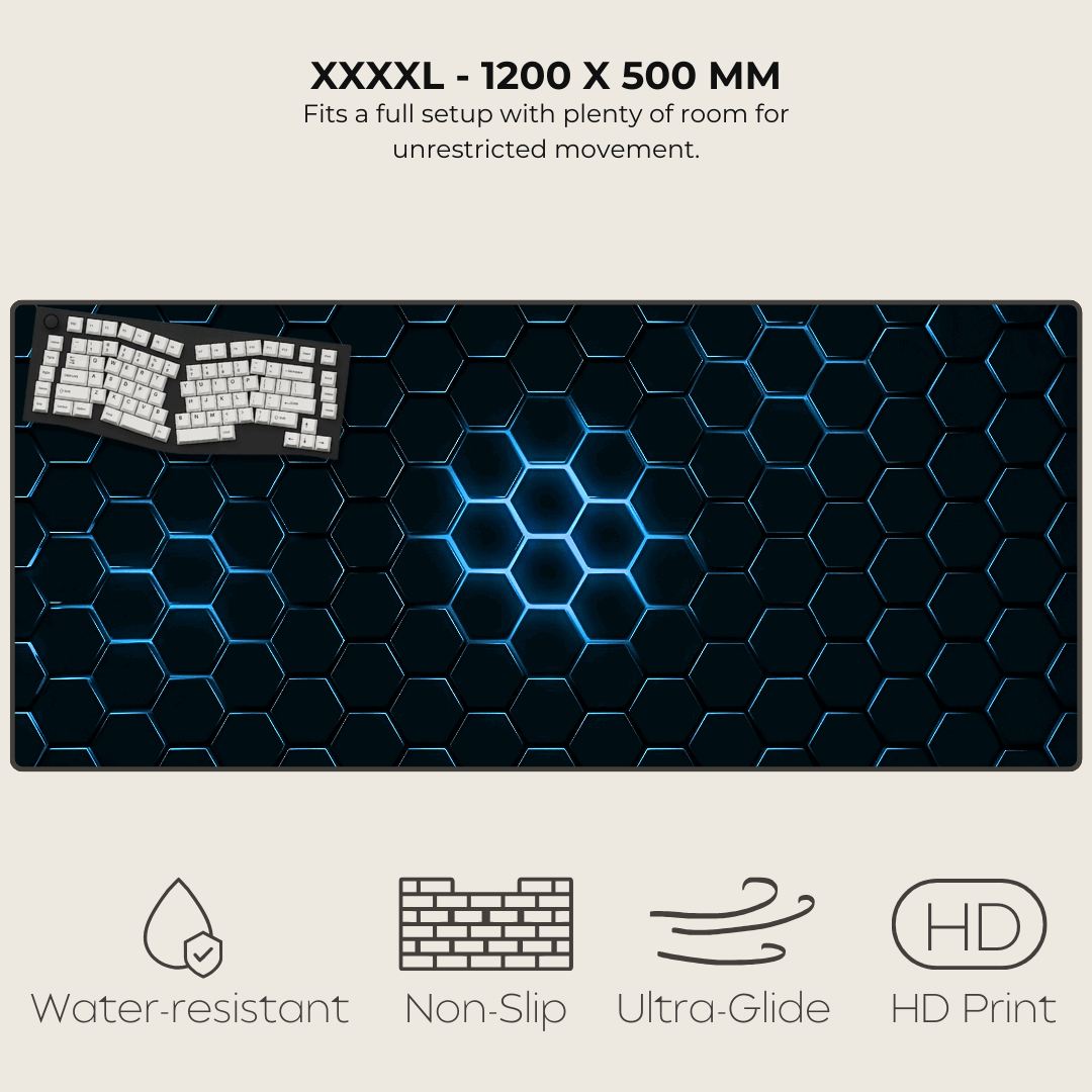 Flux Blue Hexagonal Mouse Pad
