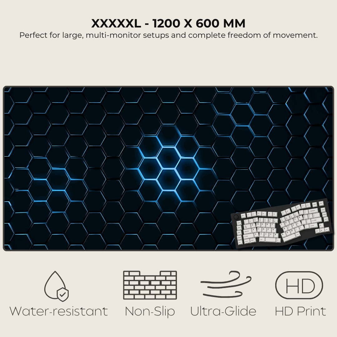 Flux Blue Hexagonal Mouse Pad