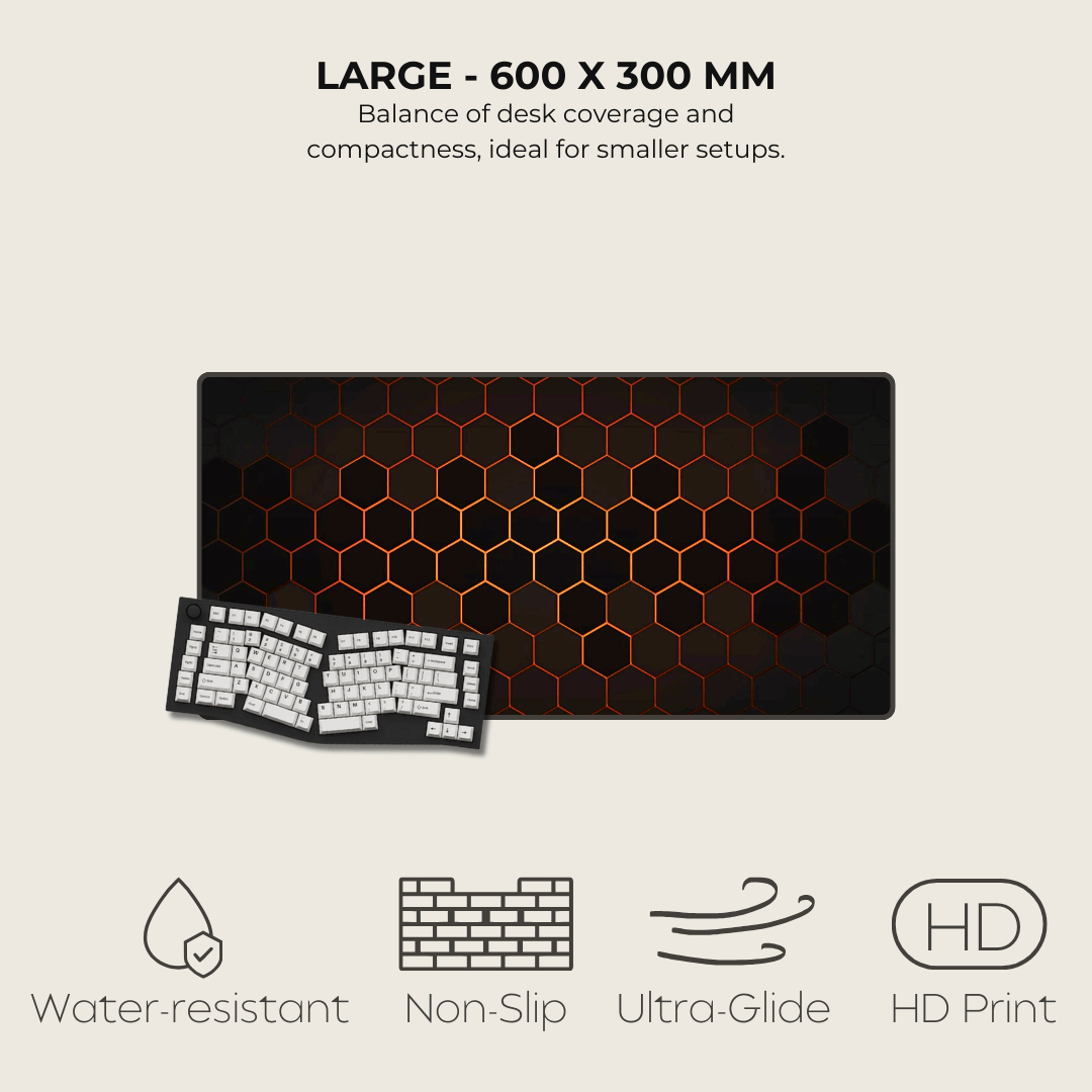 Orange Hexagonal Mouse Pad