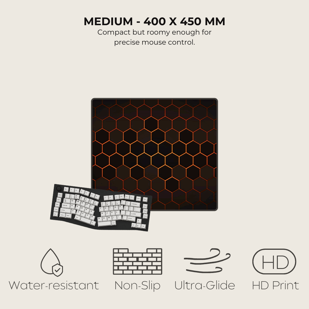 Orange Hexagonal Mouse Pad