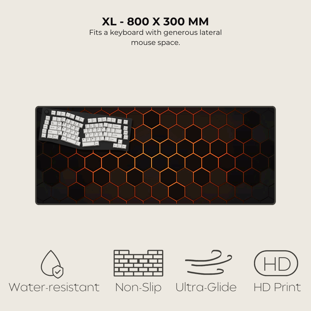 Orange Hexagonal Mouse Pad