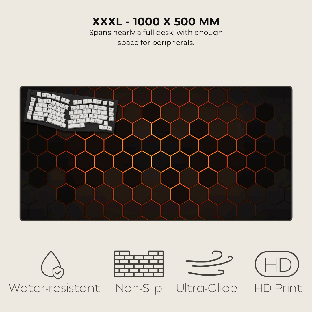 Orange Hexagonal Mouse Pad