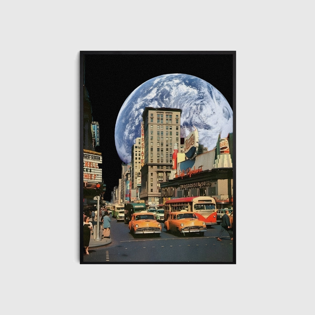 Planet Downtown Aesthetic Poster Blank