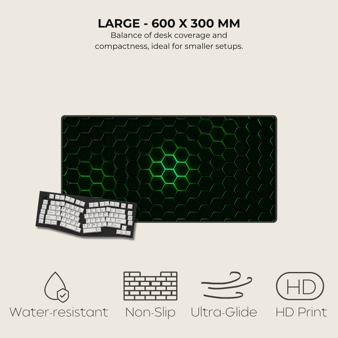 Pulse Green Hexagonal Mouse Pad