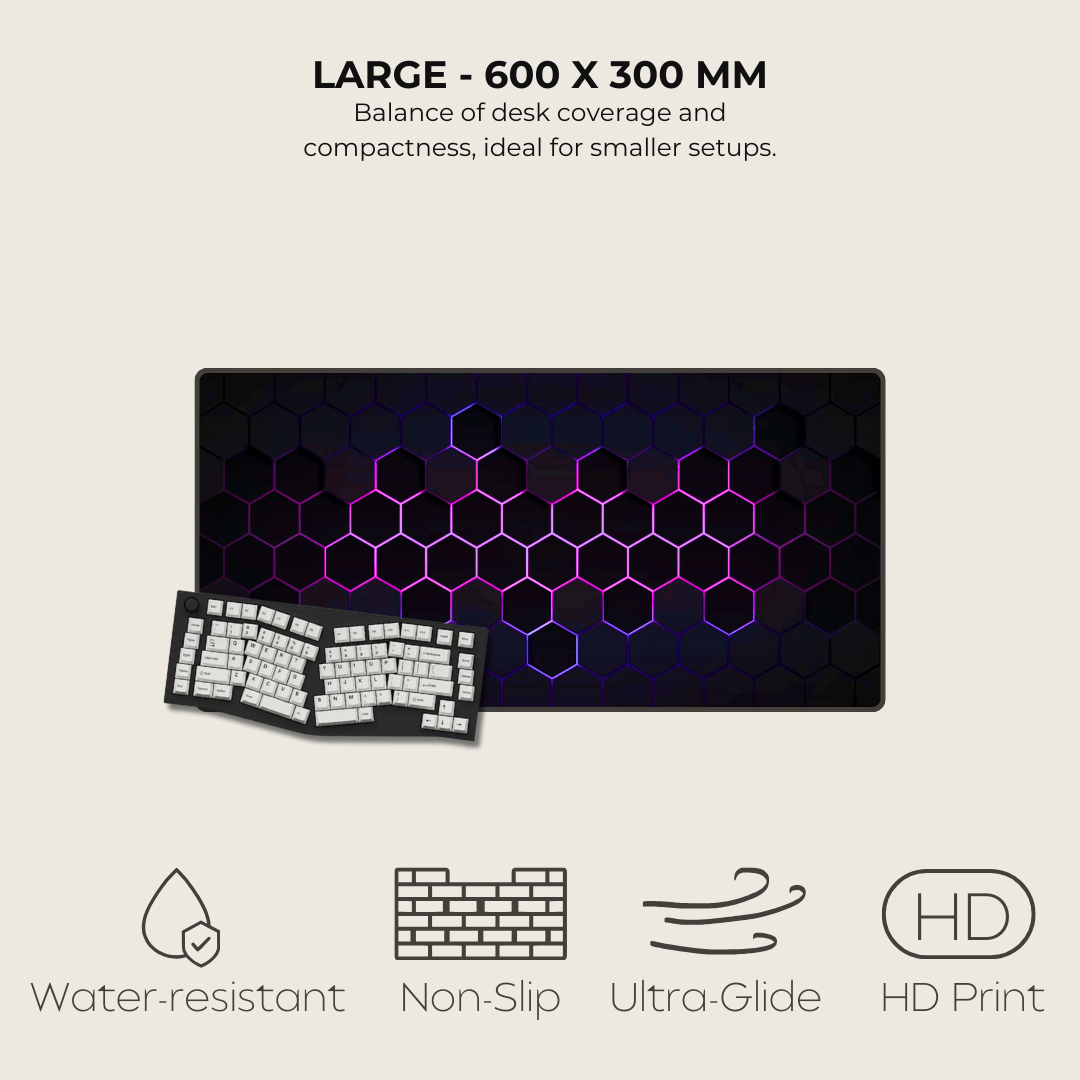 Purple Hexagonal Mouse Pad