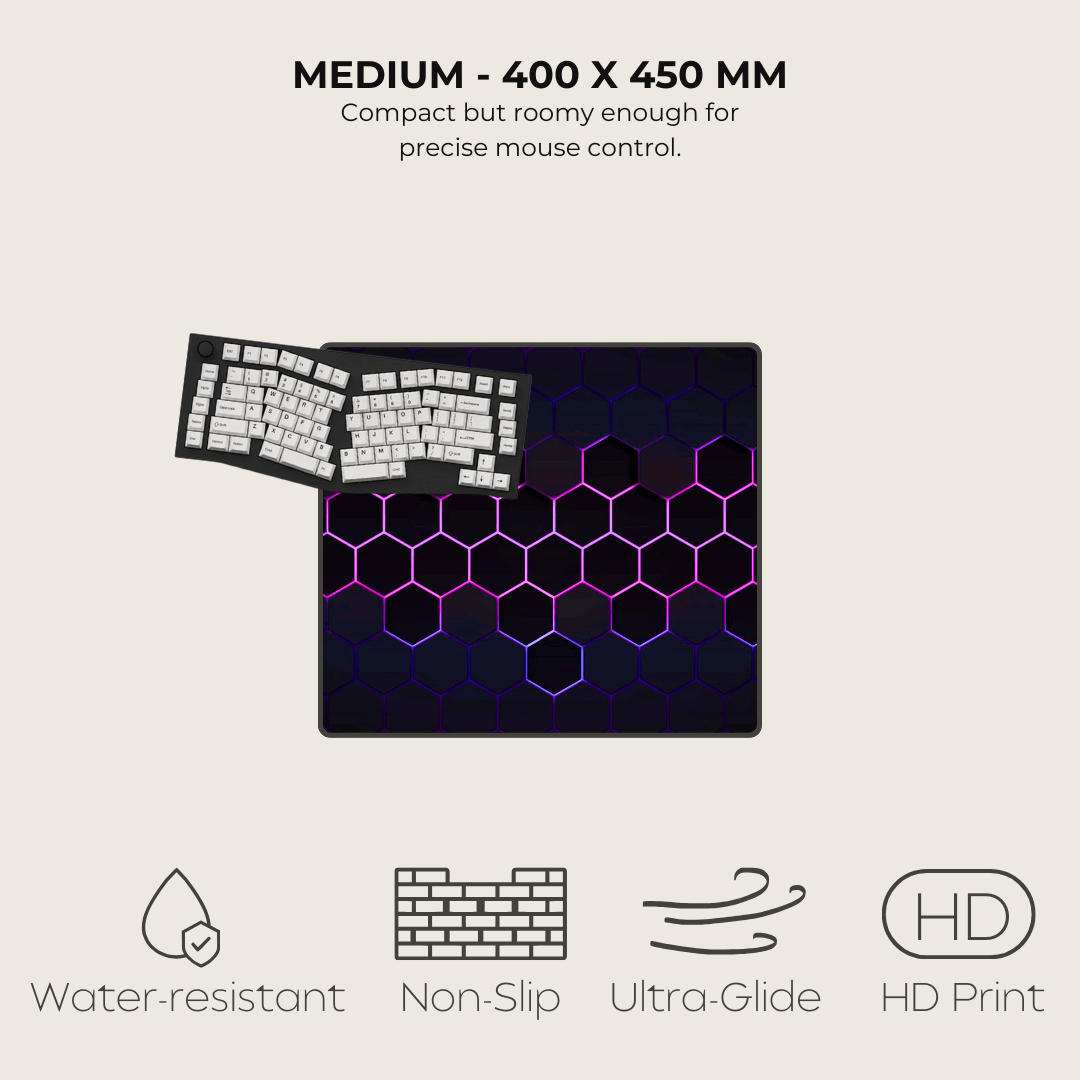 Purple Hexagonal Mouse Pad