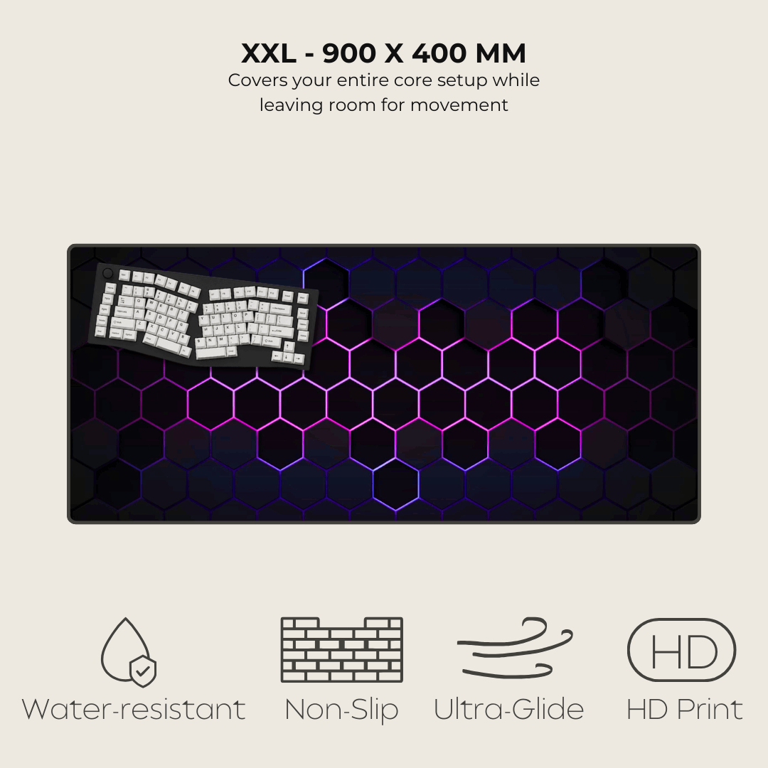 Purple Hexagonal Mouse Pad