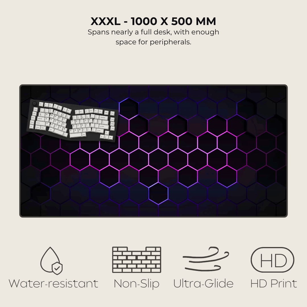 Purple Hexagonal Mouse Pad