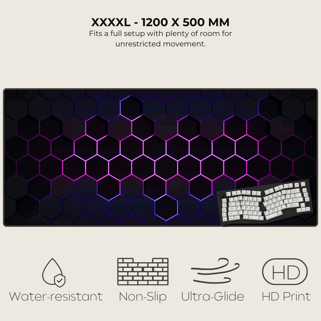 Purple Hexagonal Mouse Pad