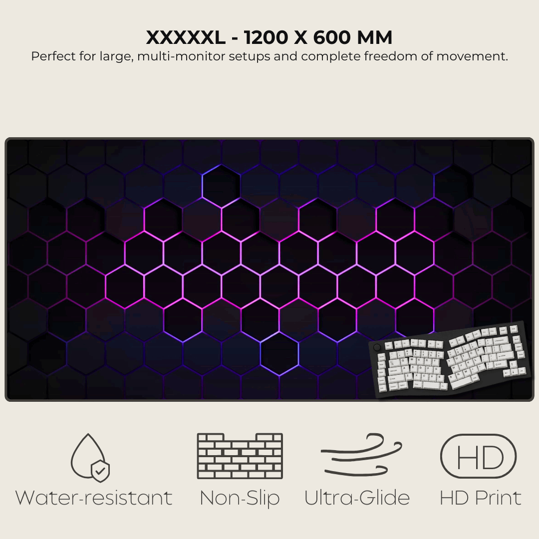 Purple Hexagonal Mouse Pad