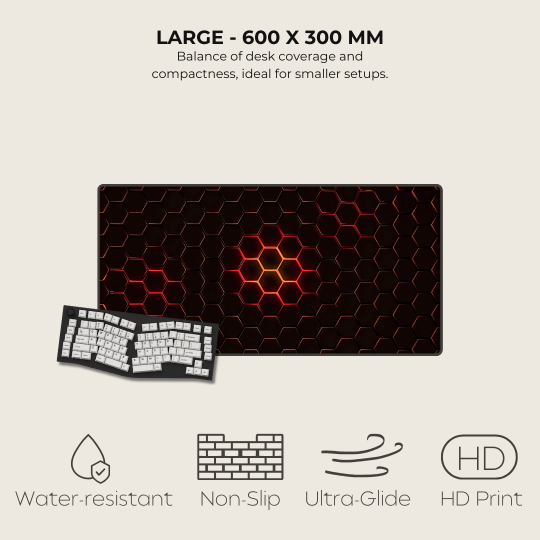 Red Hexagonal Mouse Pad