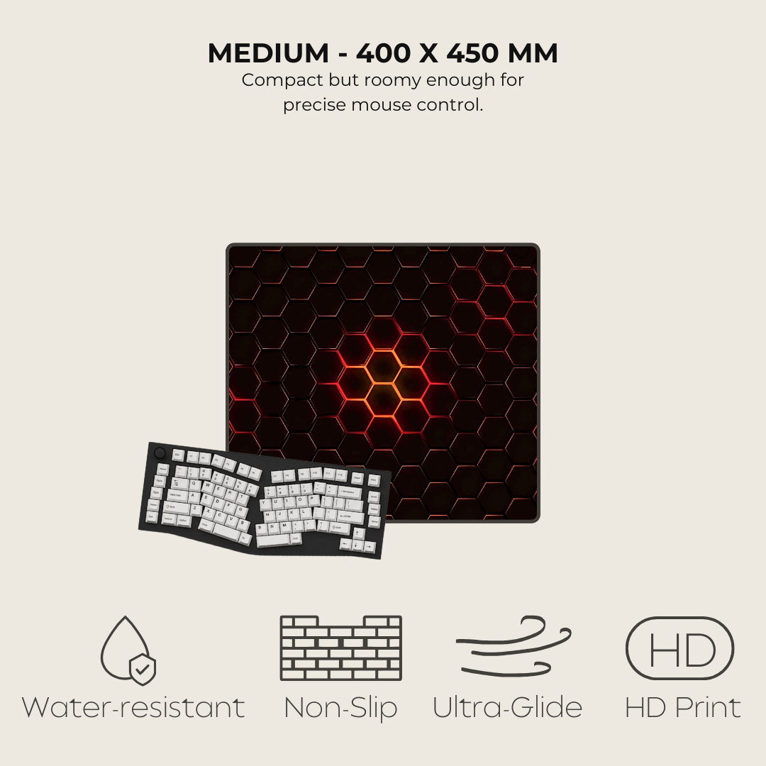 Red Hexagonal Mouse Pad