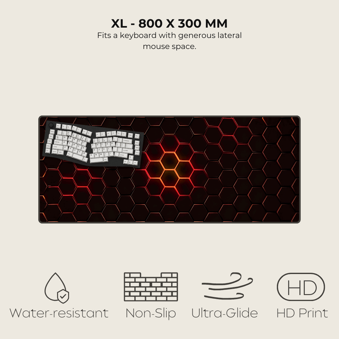 Red Hexagonal Mouse Pad