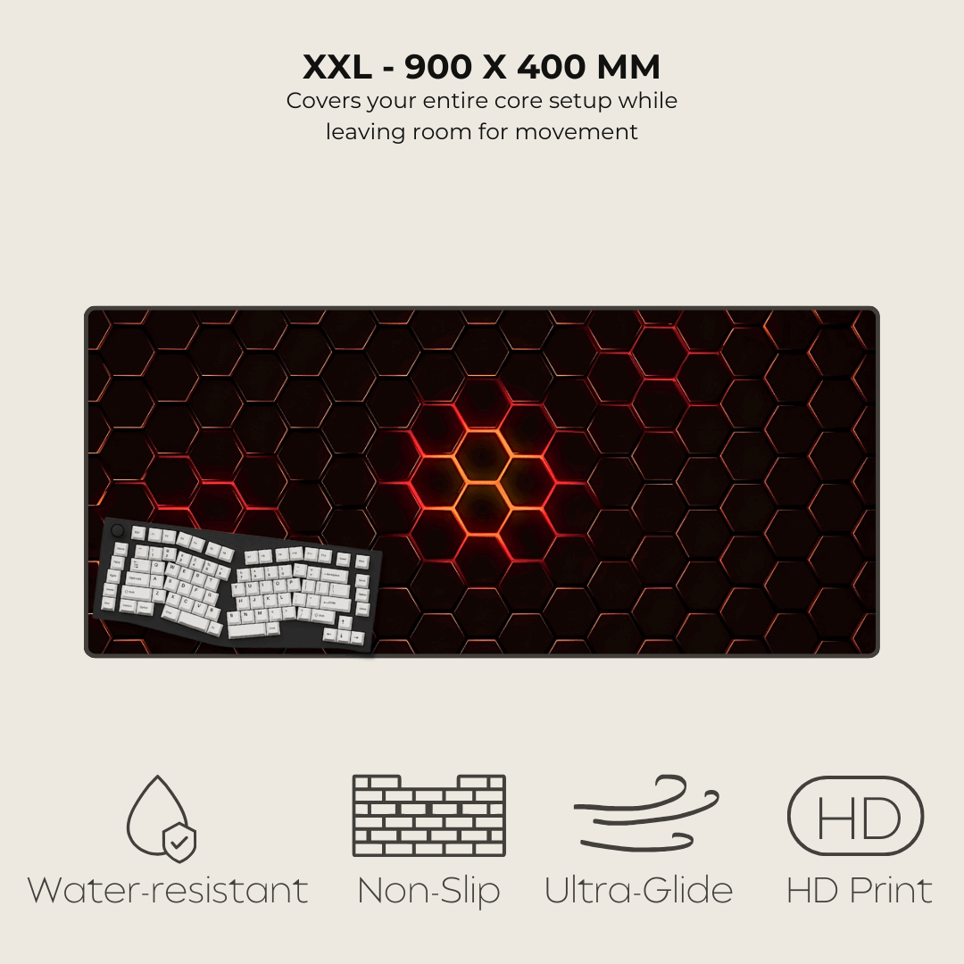 Red Hexagonal Mouse Pad