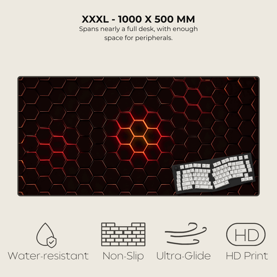 Red Hexagonal Mouse Pad