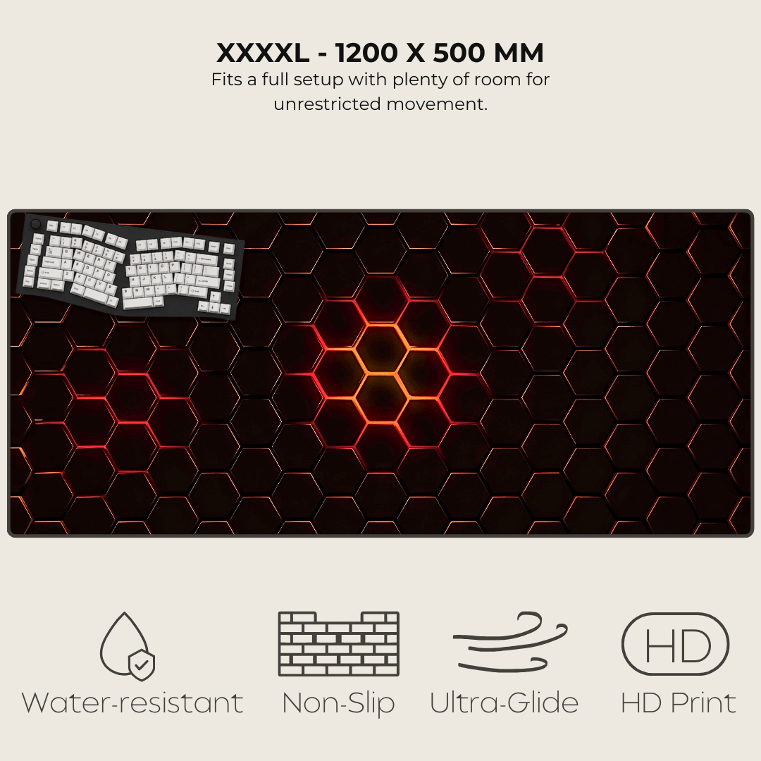 Red Hexagonal Mouse Pad
