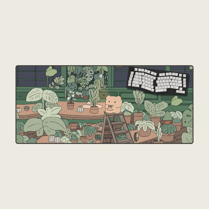 Greenhouse Grizzly Night - Dream Landscape Mouse Pads