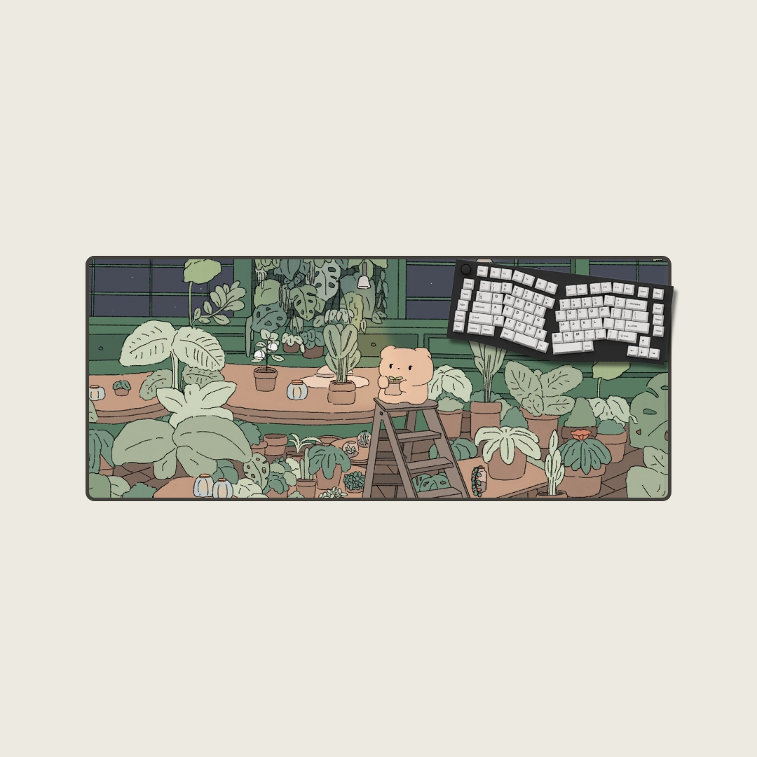 Greenhouse Grizzly Night - Dream Landscape Mouse Pads