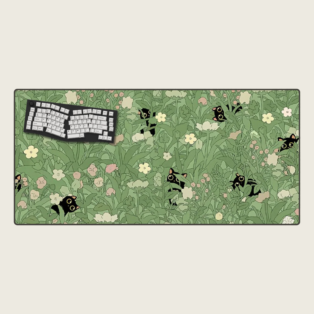 Whiskers and Wildflowers - Dream Landscape Mouse Pads