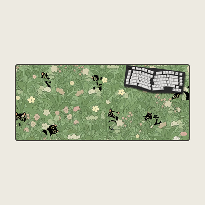 Whiskers and Wildflowers - Dream Landscape Mouse Pads