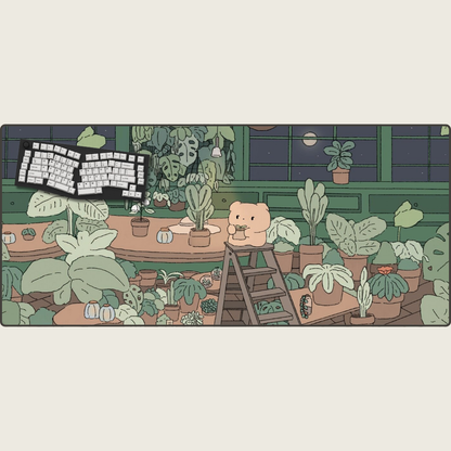 Greenhouse Grizzly Night - Dream Landscape Mouse Pads