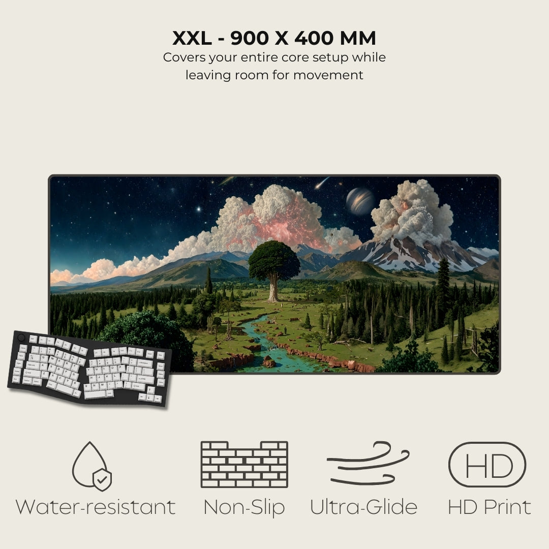 Echoes of Another Life Cosmic Surrealism Mousepads XXL